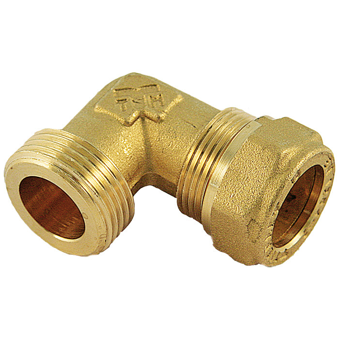 RACCORDO RAME CURVO DOPPIO 22x22 mm OGIVA IN OTTONE