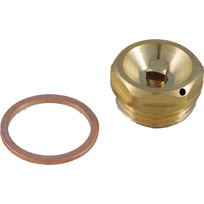 Componente per il montaggio di pannelli solari termici in serie in configurazione orizzontale composto da una valvola di sfiato aria ½" maschio