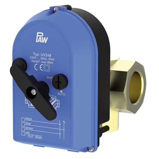 UV3 DN20 - VALVOLA DEVIATRICE 3VIE CON ATTUATORE