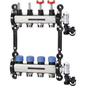 COLLETTORE INOX 1" x ¾" 2 ATTACCHI