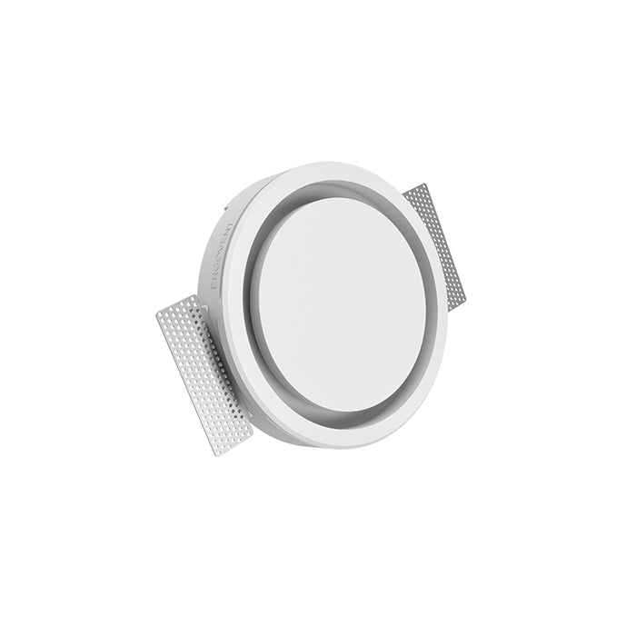 Ergovent diffusore aria per condotti da 100 mm, 125 mm o 160 mm di diametro con cornice in gesso. Adatto per soffitti e pareti in cartongesso, utilizzabile per aria in mandata e ripresa